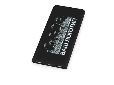 Внешний аккумулятор с подсветкой логотипа Faros, soft-touch, 4000 mAh (Чёрный)