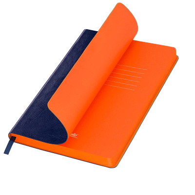 Ежедневник Ривер Сайд (River side) недатированный, синий/оранжевый (с упаковкой, со стикерами) (Синий, оранжевый, бежевый)
