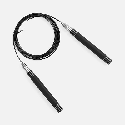 Скоростная скакалка Profi Comfi, черная (Чёрный)