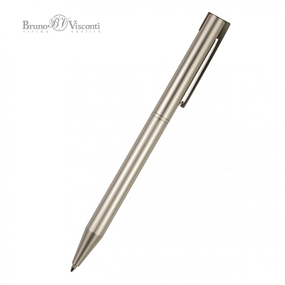 РУЧКА  "BERGAMO" ШАРИКОВАЯ АВТОМАТИЧЕСКАЯ, МЕТАЛЛИЧЕСКИЙ КОРПУС ШАМПАНЬ 0.7 ММ, СИНЯЯ (Шампань)