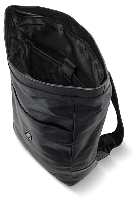 Рюкзак KLONDIKE GOLD «Donald», натуральная кожа в черном цвете, 40 х 42/51,5 х 11 см