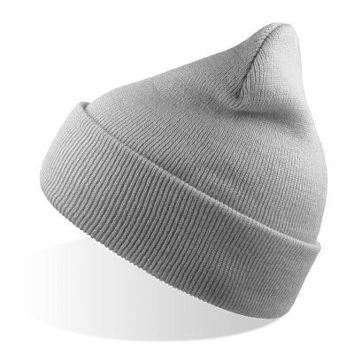 Шапка вязаная  двойная Wind-S (Светло-серый)