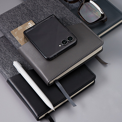 Ежедневник недатированный DENIM, синий, формат А5, блок в линейку