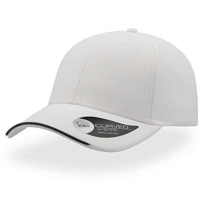 Бейсболка ESTORIL, 6 клиньев, застежка на липучке (Белый, черный)