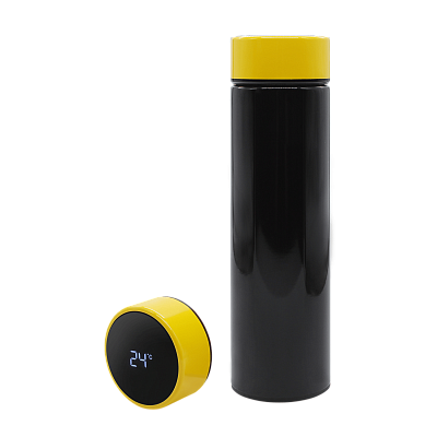 Термос Reactor duo black с датчиком температуры (черный с желтым) (Черный с желтым)