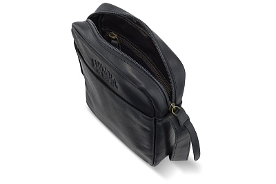 Сумка через плечо KLONDIKE RUSH «Faye», натуральная кожа в черном цвете, 18 х 21 х 4,5 см