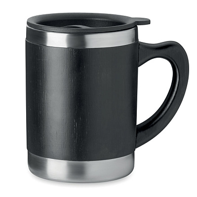 Термостакан из бамбука 300ml (Чёрный)
