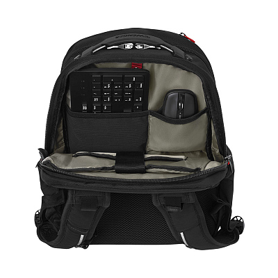 Рюкзак WENGER Cosmic 17", чёрный, переработанный ПЭТ/ПВХ/полиэстер, 34 x 23 x 49 см, 30 л