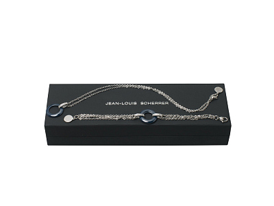 Набор: браслет, колье (Серебристый/черный)