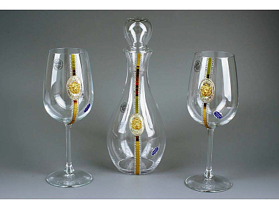 Набор для вина Ричард Львиное Сердце (Прозрачный/золотистый)