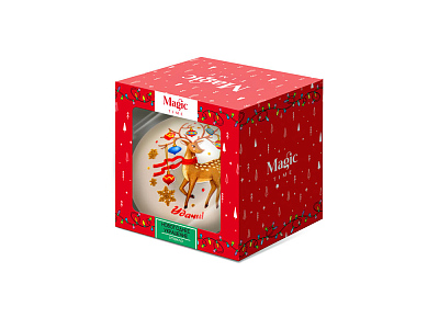 Стеклянный шар Новогодний Олень