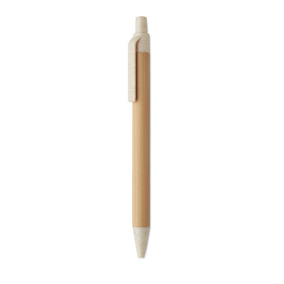 Push button ball pen in bamboo (Бежевый)