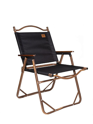 Стул MW02 складной, черный, темное дерево (Чёрный)