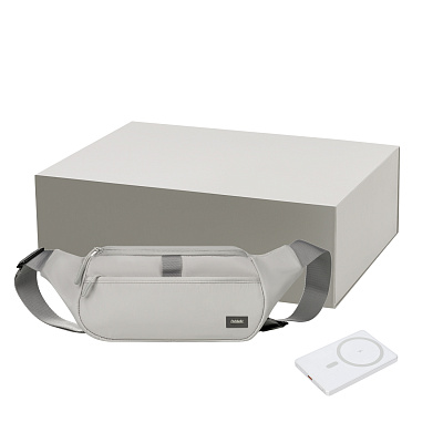 Подарочный набор Boston, Atlantis  (поясная сумка, аккумулятор) (Серый)