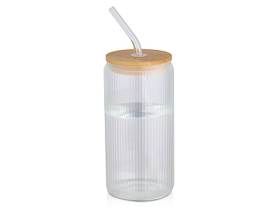 Емкость для питья с бамбуковой крышкой Mirage (Прозрачный)