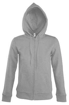 Толстовка женская на молнии с капюшоном Seven Women, красная (Серый меланж)