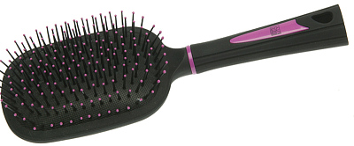 Щетка Dewal Beauty серия "Грация" массажная с пластиковым штифтом, квадратная (Черный)