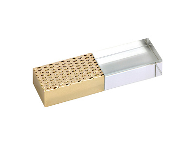 USB 2.0- флешка на 4 Гб кристалл в металле (Золотистый)