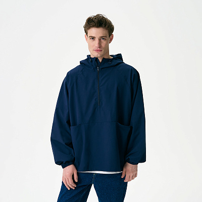 Ветровка (анорак) оверсайз унисекс Риссман (Rissman), темно-синяя, размер XS/S (Синий)