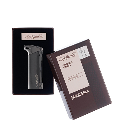 Зажигалка S.Quire газовая для трубок, оружейная сталь