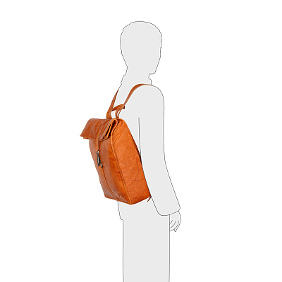 Рюкзак-сумка KLONDIKE DIGGER «Mara», натуральная кожа цвета коньяк, 32,5 x 36,5 x 11 см