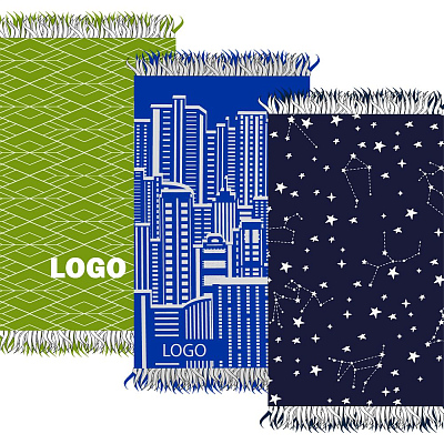 Плед с бахромой на заказ Tricksy Net 2 цвета S акрил