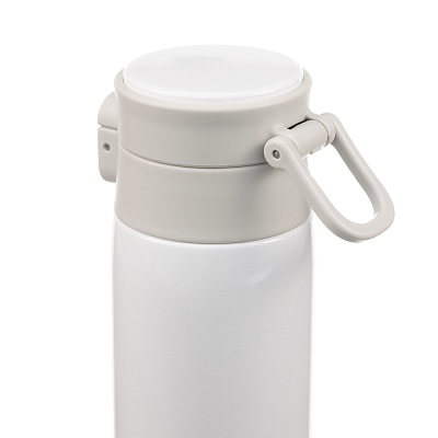 Термокружка Stinger, 0,42 л, сталь/пластик/силикон, белый, 6,5 x 7,5 x 21,9 см