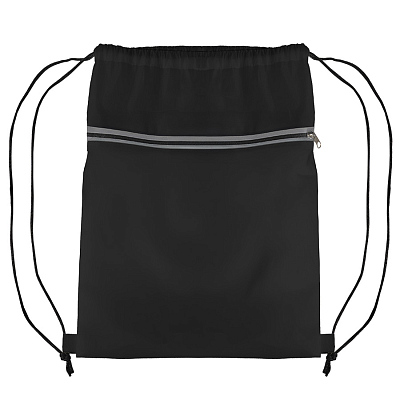 Рюкзак мешок "Shift" со светоотражающей молнией, чёрный, 36*41 см, полиэстер 210D