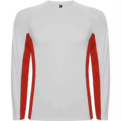 Спортивная футболка SHANGHAI L/S мужская, БЕЛЫЙ/КРАСНЫЙ 2XL (Белый/красный)