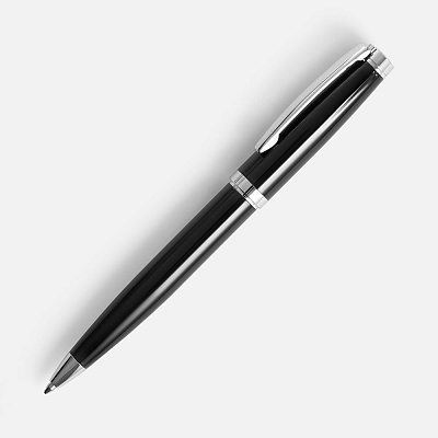 Ручка шариковая Letra Chrome, глянцевая, черная (Чёрный)