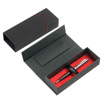 Ручка шариковая Pierre Cardin LEO, цвет - серебристый и коричневый. Упаковка B-1