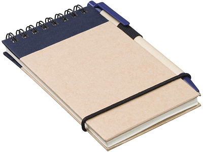 Блокнот А7 Zuse с ручкой (Натуральный/синий)