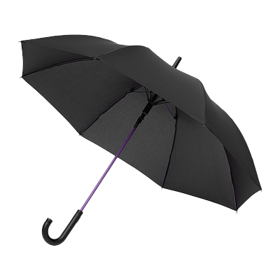 Зонт-трость Quantum, черный/фиолетовый (Черный, фиолетовый)