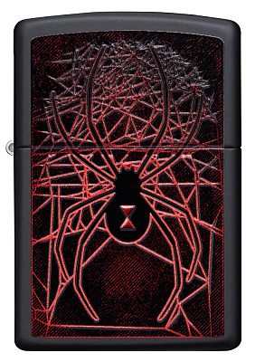 Зажигалка ZIPPO Spider Design с покрытием Black Matte, латунь/сталь, чёрная, матовая, 38x13x57 мм