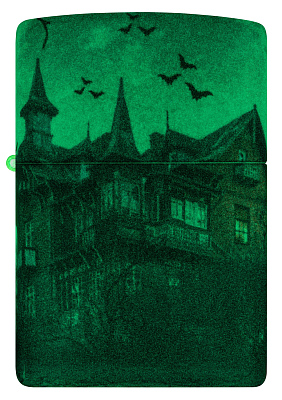 Зажигалка ZIPPO Horror House с покрытием 540 Matte, латунь/сталь, белая, 38x13x57 мм