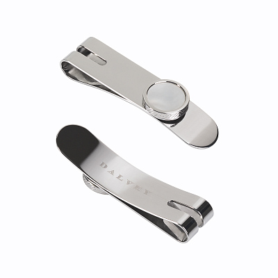 Зажим для денег, вставка перламутр  (Белый с серебром)