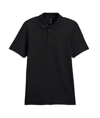 Футболка поло SOFTSTYLE ADULT DOUBLE PIQUE, БЕЛЫЙ M (Чёрный)