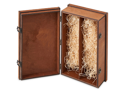 Подарочная коробка для двух бутылок Cotes de Toul (Коричневый)