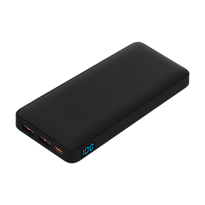 Внешний аккумулятор с цветной подсветкой Анкор Макс Плюс PD (Ancor PD Max Plus) 10000 mAh, черный (Чёрный)