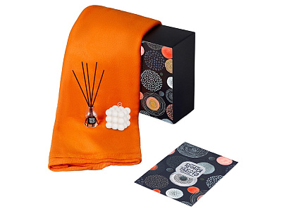 Подарочный набор Re:y. Cocoon с пледом, свечой и диффузором (Оранжевый)