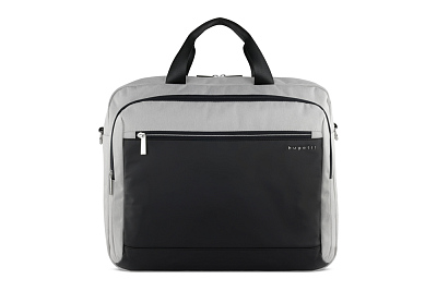 Портфель мужской BUGATTI Sera, светло-серый, полиэстер, 40х11х34 см, 15 л