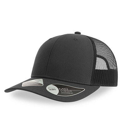 Бейсболка BRYCE, 6 клиньев, пластиковая застежка, переработанный полиэстер (Тёмно-серый)