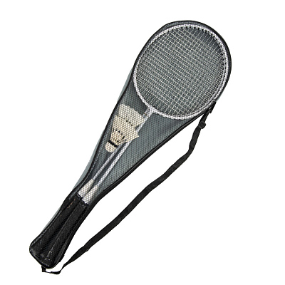 Набор для бадминтона в чехле: 2 ракетки, 2 волана, длина 67 см, нетканый материал, металл, пластик (Белый)