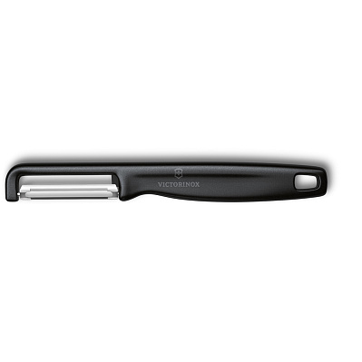 Овощечистка VICTORINOX IOTA, прямое лезвие из нержавеющей стали, черная (Черный)