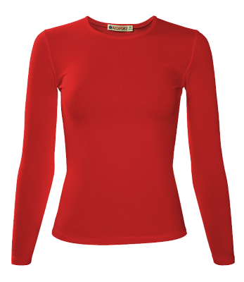 Футболка женская REDFORT стрейч дл. рукав (Красный)