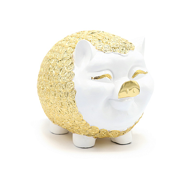 Статуэтка &amp;quot;Свинка&amp;quot;  (Бело-золотой)