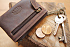Ключница KLONDIKE «Luke», натуральная кожа в темно-коричневом цвете, 11 х 7,5 см - Фото 6