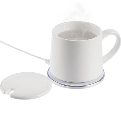 Кружка с подогревом и беспроводной зарядкой dualBase ver. 2.0 Matt, белая (Белый)