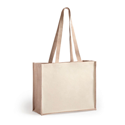 Большая сумка для покупок ROTIN из джута и хлопка (Бежевый)