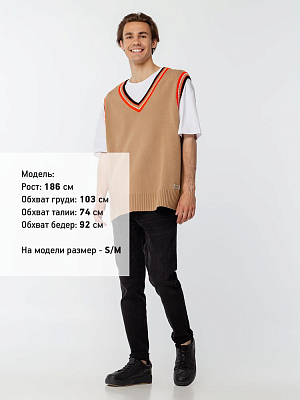 Жилет оверсайз унисекс Cornell в сумке, бежевый